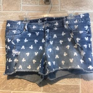 Torrid Disney Mickey Denim Shorts Size 16
